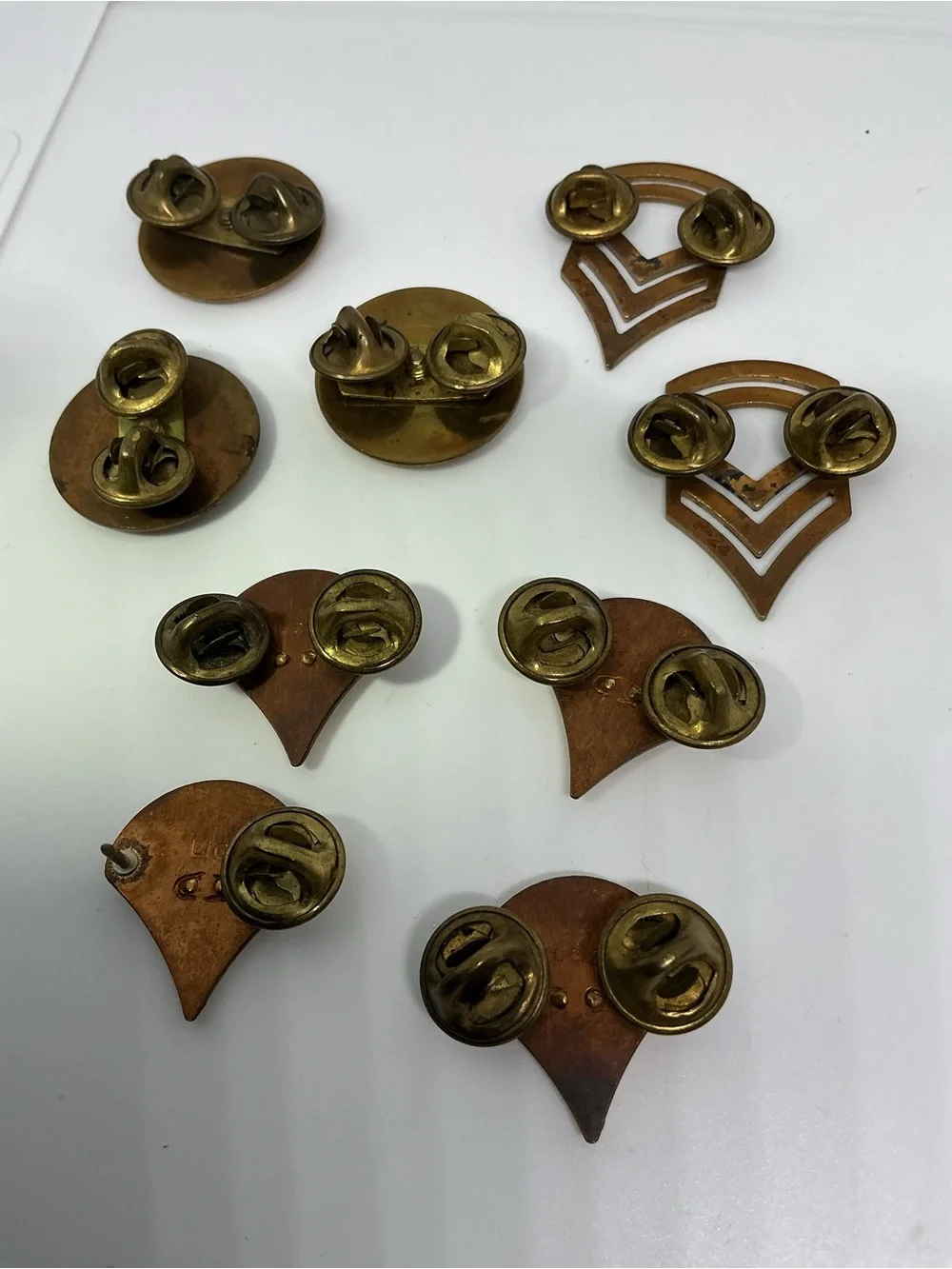 Vintage US Army Enlisted Insignia Pin Lot Sergeant E5 Specialist SP4 Signal Corp